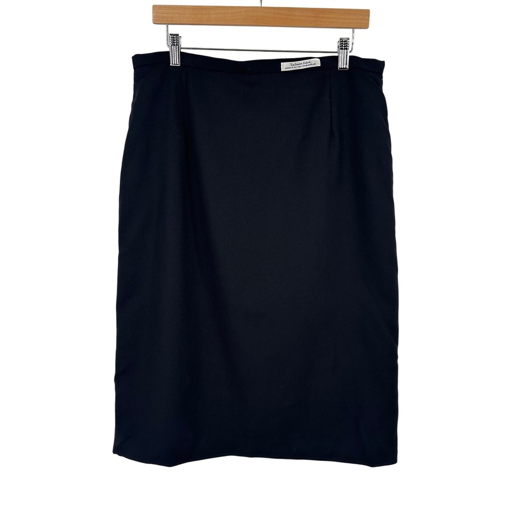 Pendleton Wool Pencil‎ Skirt Exclusive Fabric Woven in Mills Black Size 12